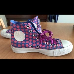 Converse blue and pink high top sneakers size 9